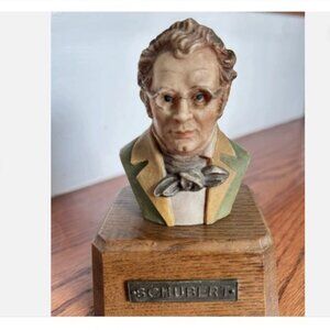 Vintage Toriart Schubert Bust Reuge Swiss Music Box The Trout - Works Perfect!